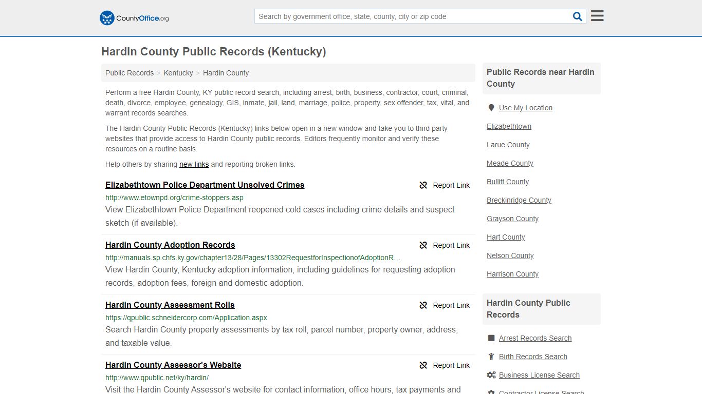Public Records - Hardin County, KY (Business, Criminal ...